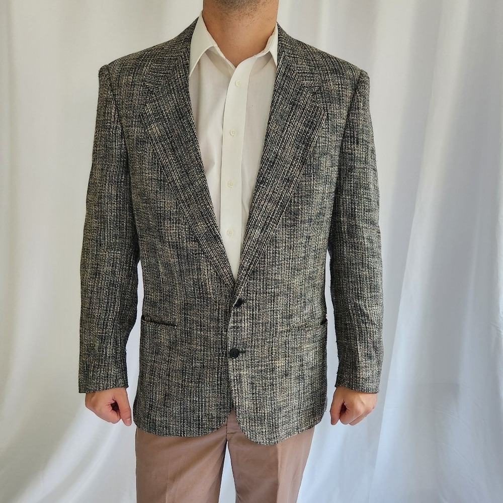 Vintage Black and Tan Knit Blazer